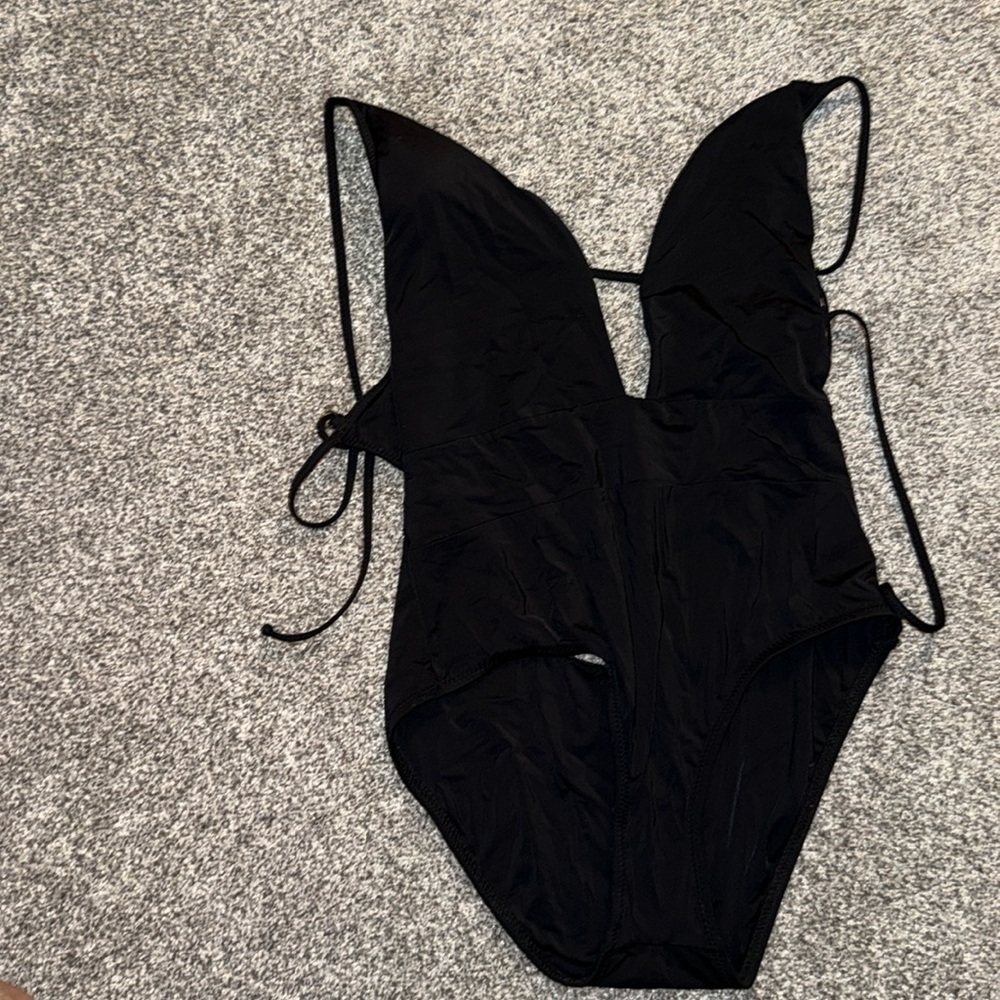 BECCA BLACK One-Piece with Plunging Neckline